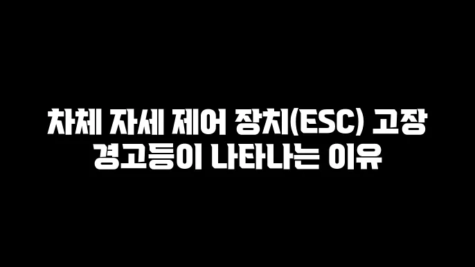 차체 자세 제어 장치(ESC) 고장 경고등이 나타나는 이유