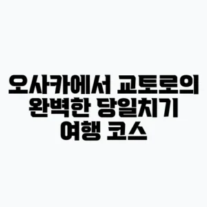 오사카에서 교토로 당일치기 여행 이라는 글자가 들어간 사진