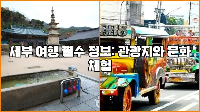 세부 여행 필수 정보: 관광지와 문화 체험